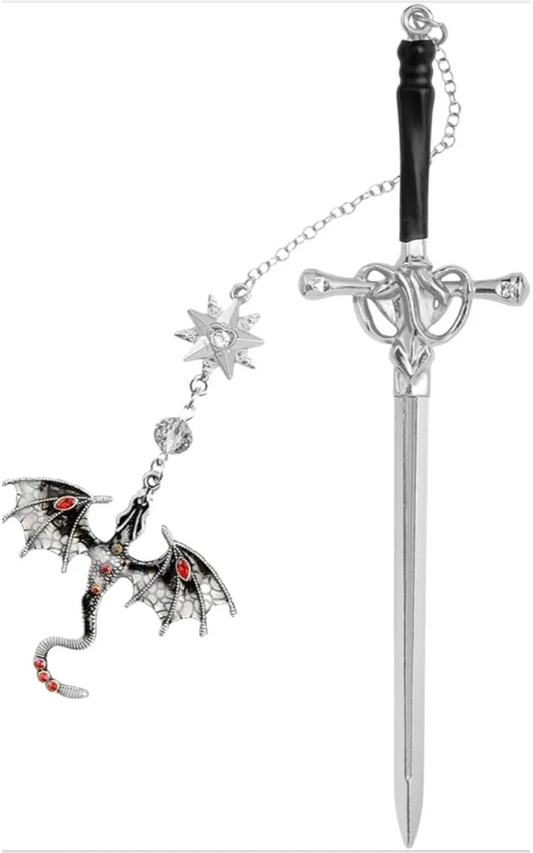 obsidian/silver dragon sword bookmark